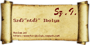Szántó Ibolya névjegykártya